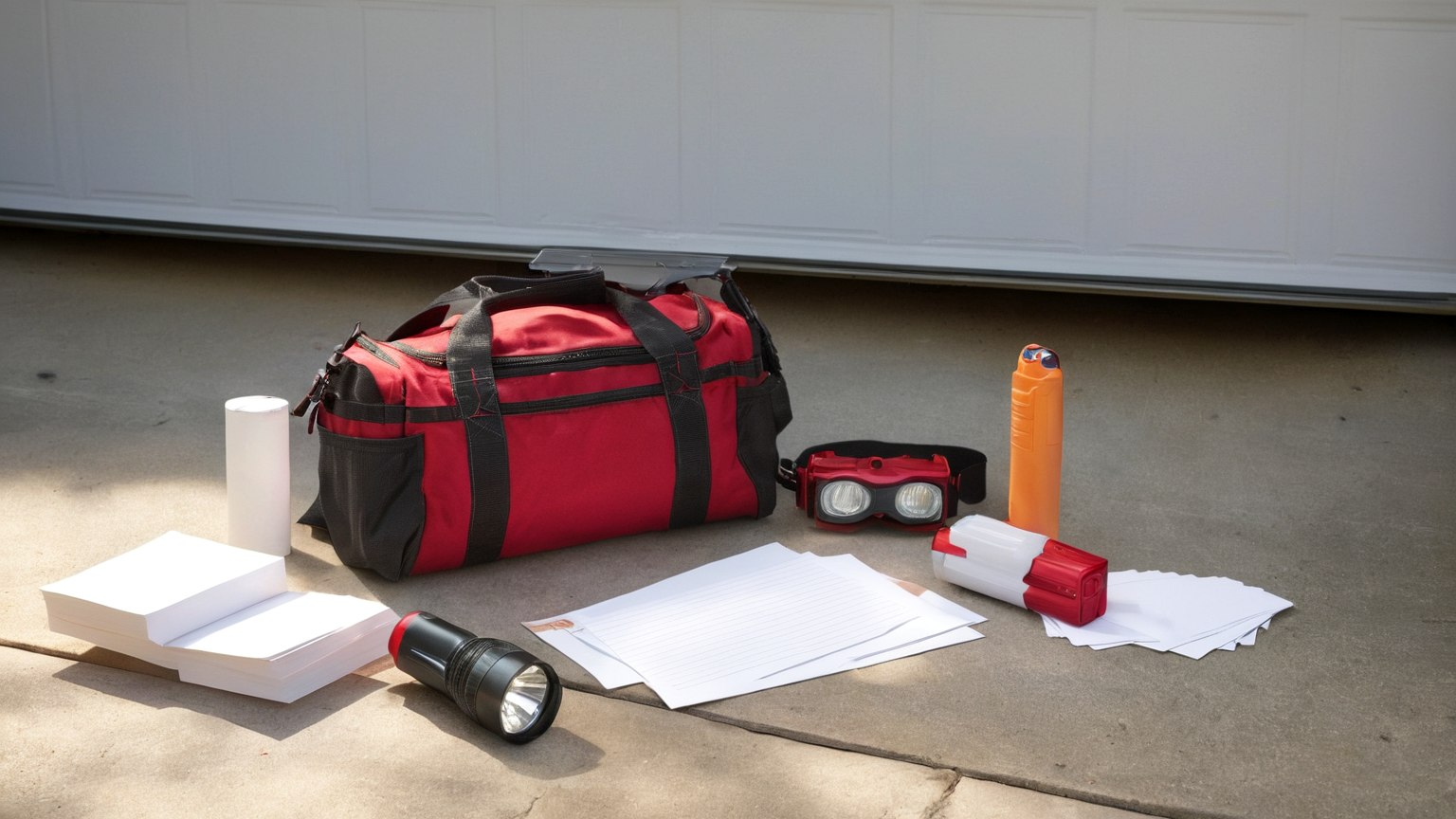 Garage safety kit near interior door