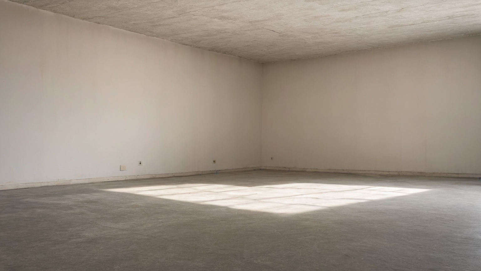 A clean lowest-level room prepared for a representative radon test