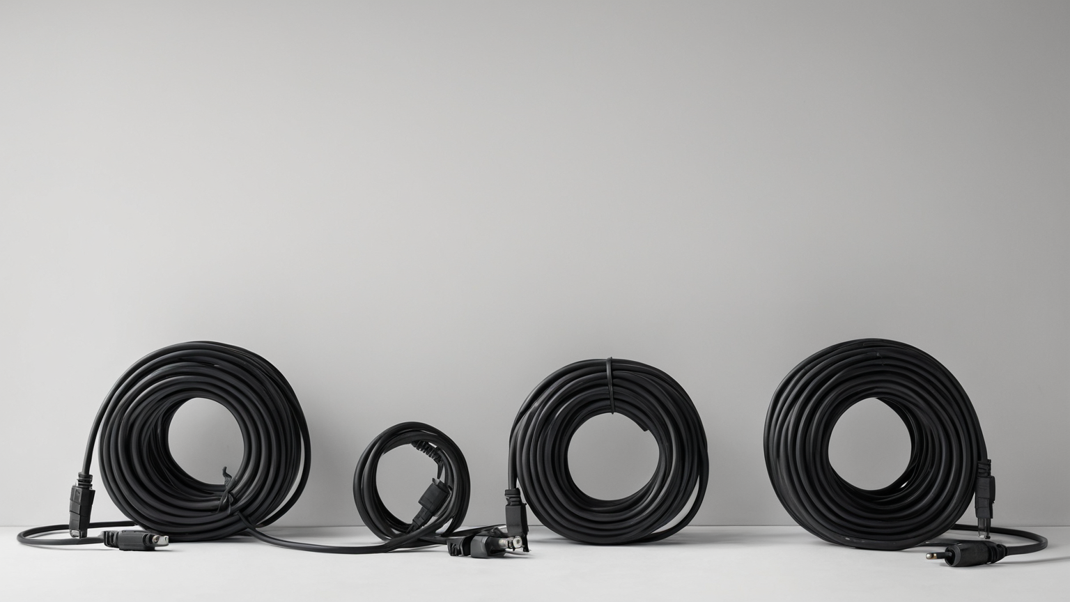 Disconnected cords grouped for a plug inventory