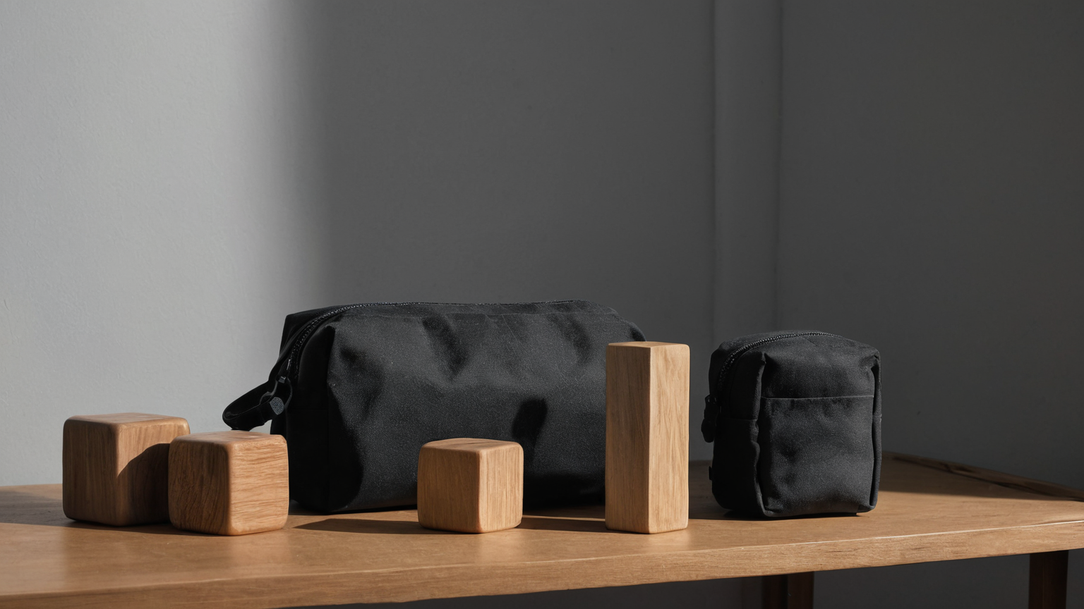 Outage kit categories represented by blank pouches and blocks