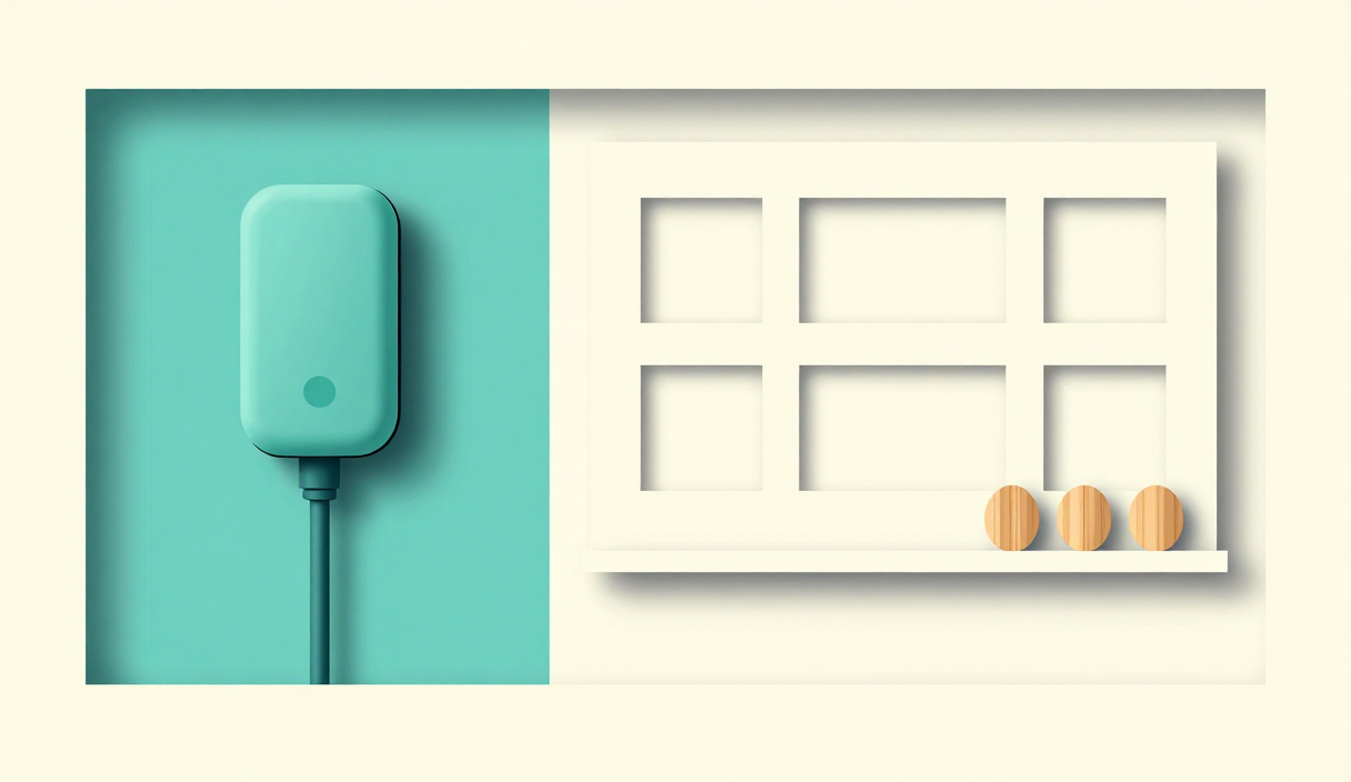Minimal weekly review board beside a home charging point