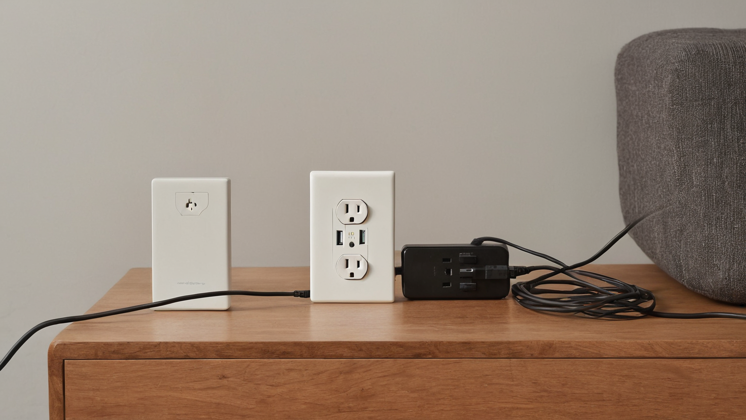 Outlet cluster with simple cord visibility